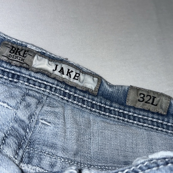 BKE Denim jeans Jake style bootcut stretch midrise embroidered pockets Sz 32L - Picture 6 of 9